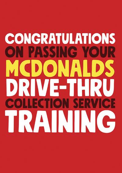Congratulations on passing your McDonalds drive thru collection service training